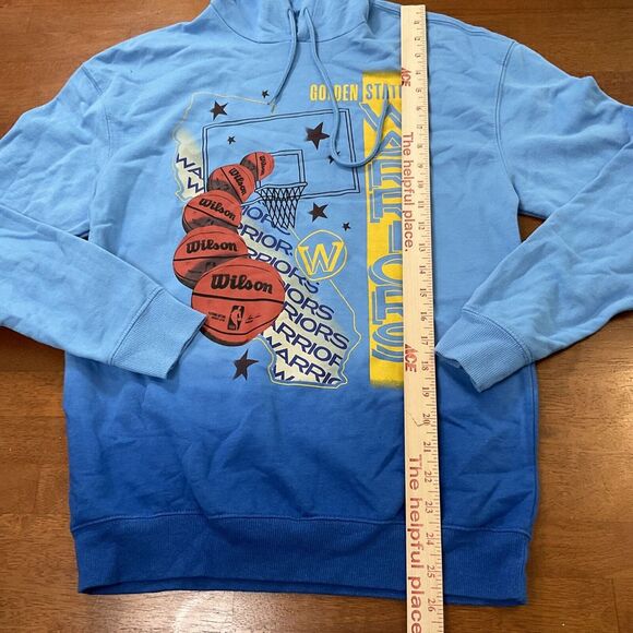 Golden State Warriors NBA Unisex Blue Ombre Hooded Sweatshirt Size Small S - Picture 6 of 10